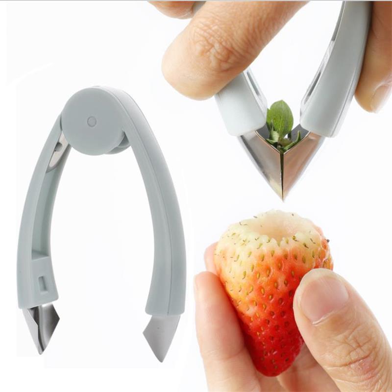 Pineapple Corer Slicer - สแตนเลสมะเขือเทศ Stem Strawberry Leaf Remover เครื่องตัดเมล็ดสับปะรดผลไม้ปลอกกระสุนแหนบครัวเครื่องตัด