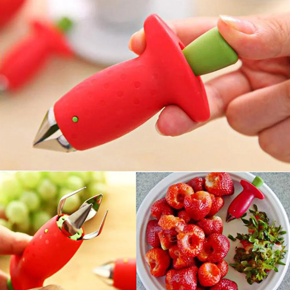 Pineapple Corer Slicer - ที่ปอกเปลือกสตรอว์เบอร์รี เครื่องตัดสับปะรด ที่ตัดก้านมะเขือเทศ มีดผลไม้ ที่ทำความสะอาดใบสตรอว์เบอร์รี อุปกรณ์ครัว