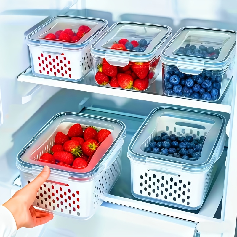 Meal Prep Ideas - 4 ชิ้น/ชุด กล่องเก็บอาหารป้องกันการรั่วซึม-กล่องเตรียมอาหารแบบซ้อนได้-เหมาะสำหรับผลไม้ ผัก เนื้อสัตว์ และธัญพืช