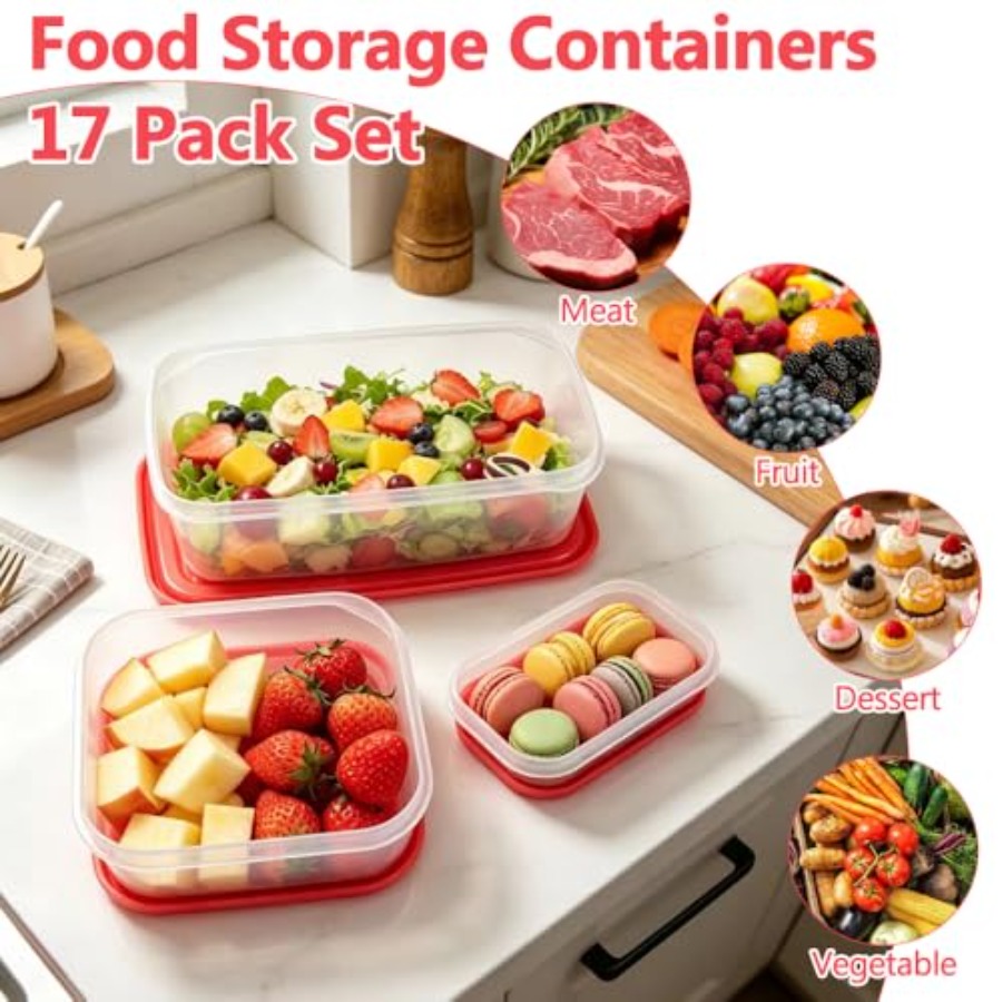 ชุดภาชนะเก็บอาหารพลาสติก 17 ชิ - Meal Prep Kit บทวิจารณ์และราคา
