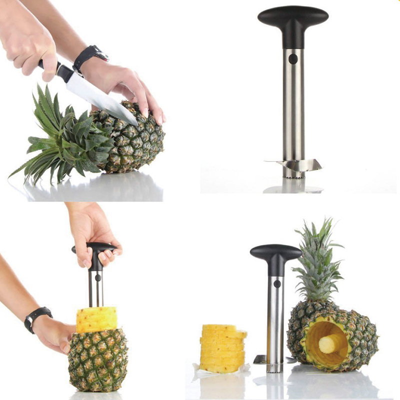 1 PC สแตนเลสสตีลใช้งานง่ายสับป - Pineapple Corer Slicer บทวิจารณ์และราคา
