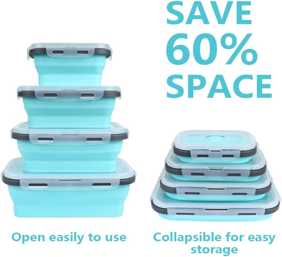 4PS ภาชนะเก็บอาหารแบบพับได้พร้ - Meal Prep Kit บทวิจารณ์และราคา