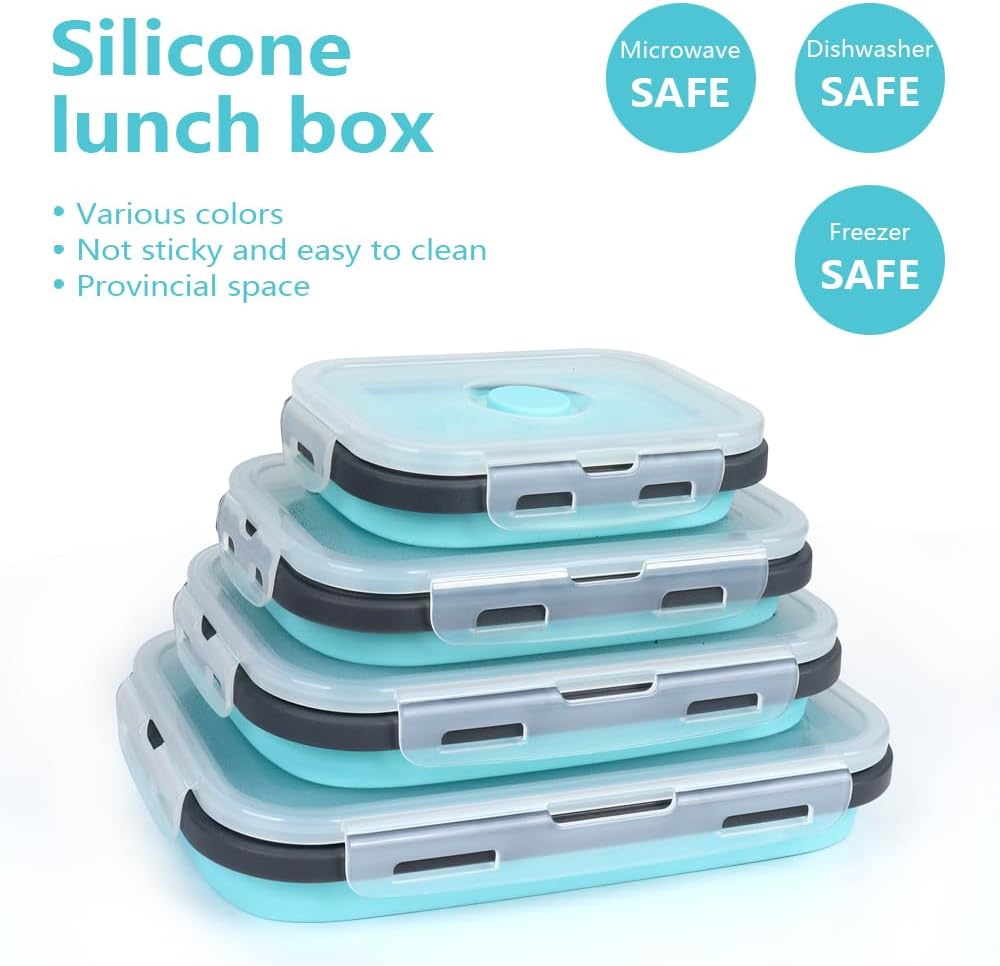 4PS ภาชนะเก็บอาหารแบบพับได้พร้ - Meal Prep Kit บทวิจารณ์และราคา